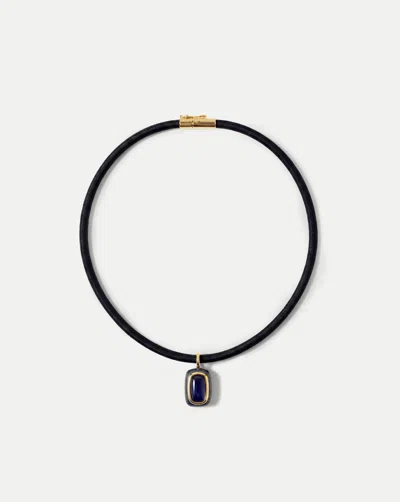 Veronica Beard Rectangle Doublet Pendant Necklace In Blue