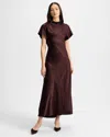 Veronica Beard Redgrave Silk Midi Dress In Burgundy