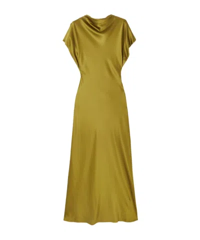 Veronica Beard Redgrave Silk-blend Satin Maxi Dress In Green
