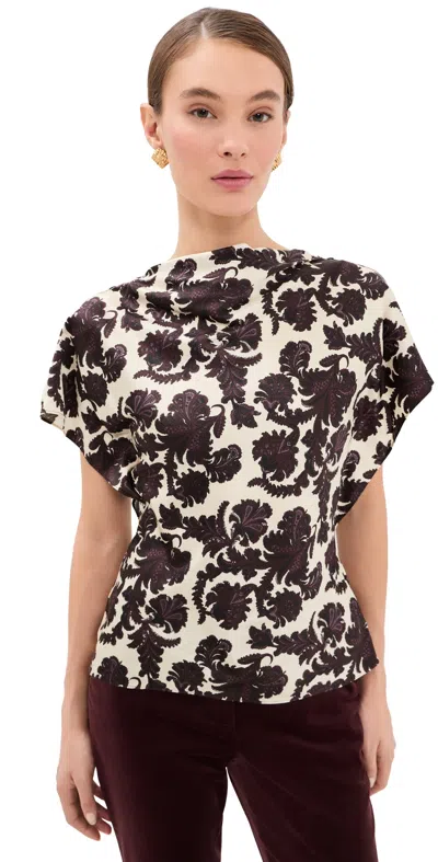 Veronica Beard Redgrave Top Ecru Multi In Brown