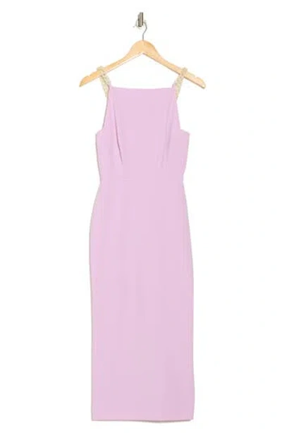 Veronica Beard Reese Chain-embellished Crepe Midi Dress In Baby-pink