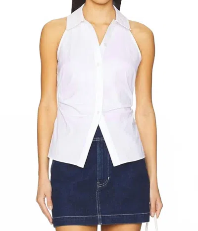 Veronica Beard Regina Sleeveless Button-down Shirt In White In Black