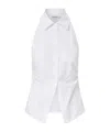 Veronica Beard Regina Sleeveless Button-down Shirt In White