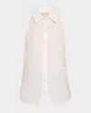 Veronica Beard Regina Sleeveless Button-front Shirt In White
