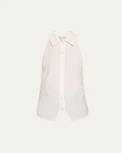 Veronica Beard Regina Sleeveless Button-front Shirt In White