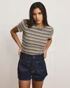 Veronica Beard Remus Striped Crewneck Tee In Multi