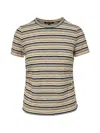 Veronica Beard Remus Striped Crewneck Tee In Neutral