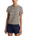 Veronica Beard Remus Striped Crewneck Tee In Multi