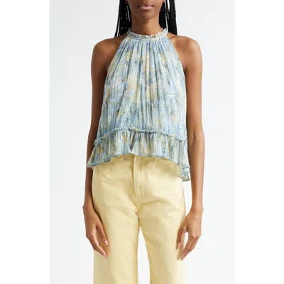 Veronica Beard Renee Floral Top In Blue