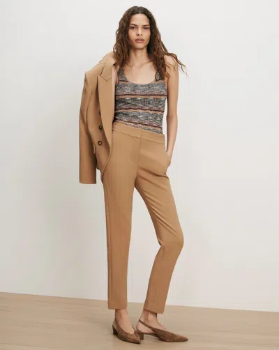 Veronica Beard Renzo Clean Waistband Pant In Heritage Khaki