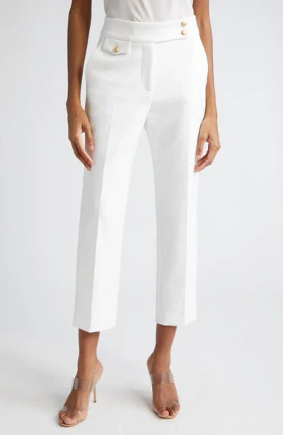 Veronica Beard Renzo Crop Trousers In Off White/gold