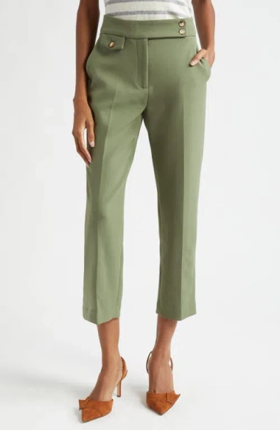 Veronica Beard Renzo Tailored Trousers In Military Green