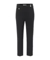 Veronica Beard Renzo Embossed Button Detail Trousers In Black