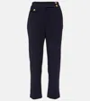 Veronica Beard Renzo High-rise Slim Cropped Pants In Navy
