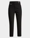 Veronica Beard Renzo Straight Crop Pants In Black