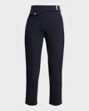 Veronica Beard Renzo Straight Crop Pants In Black