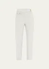 Veronica Beard Renzo Straight Crop Pants In Off White With Go