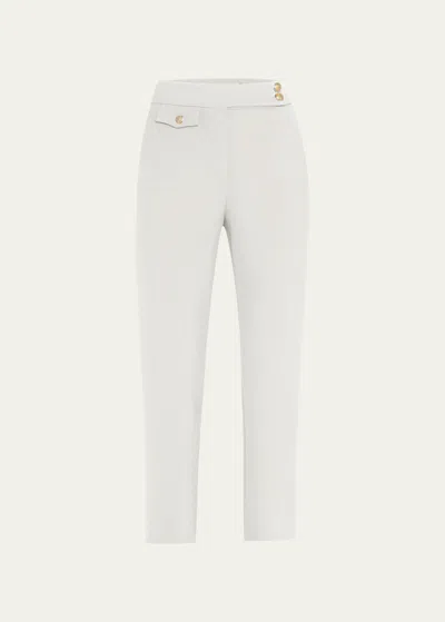Veronica Beard Renzo Straight Crop Pants In Off White With Go