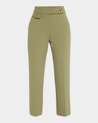 Veronica Beard Renzo Tailored Trousers In Military Green