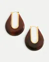 Veronica Beard Resin Drop Hoop Earring In Brown