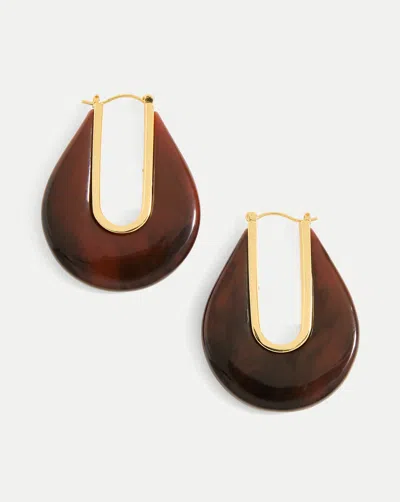 Veronica Beard Resin Drop Hoop Earring In Brown