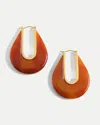 Veronica Beard Resin Drop Hoop Earring In Brown