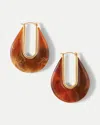 Veronica Beard Resin Drop Hoop Earrings In Brown