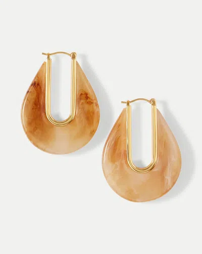 Veronica Beard Resin Drop Hoop Earrings In Brown