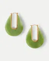 Veronica Beard Resin Drop Hoop Earrings In Green