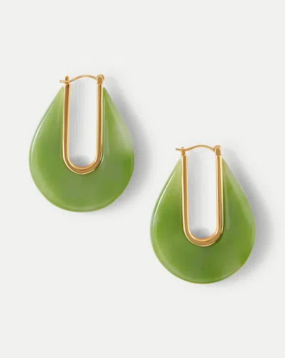 Veronica Beard Resin Drop Hoop Earrings In Green