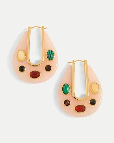 Veronica Beard Resin Embellished Drop Hoop In Multi