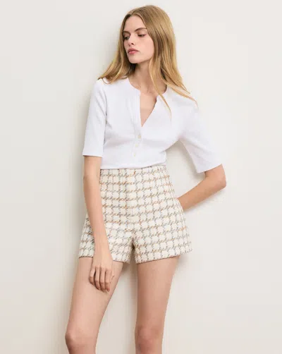 Veronica Beard Reubian Henley T-shirt In White