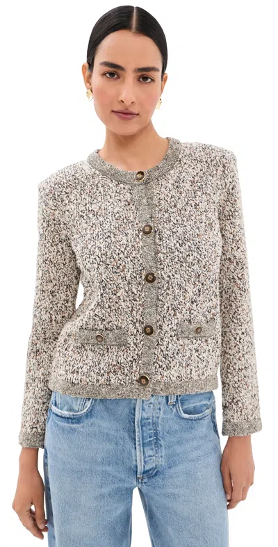 Veronica Beard Rexton Cardigan Dove Multi