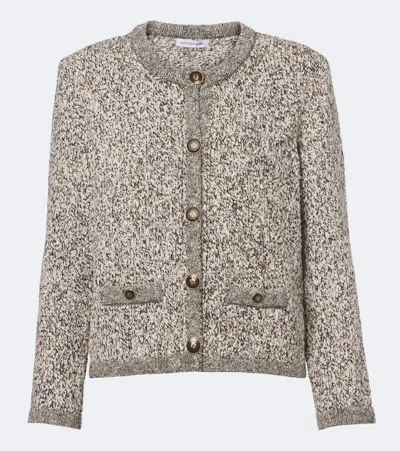 Veronica Beard Rexton Knitted Cotton-blend Cardigan In Multicoloured