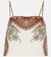 Veronica Beard Rhea Paisley Cropped Tank Top In Multicoloured