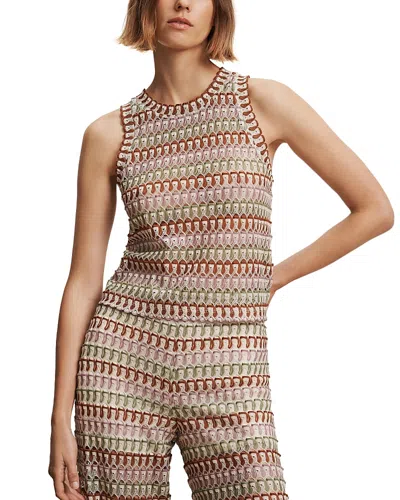 Veronica Beard Rhett Crochet Tank Top In Multi