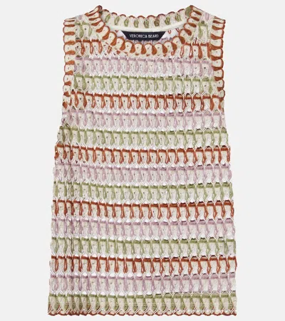 Veronica Beard Rhett Crochet Tank Top In White