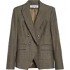 Veronica Beard Miller Dickey Double-breasted Check Blazer In Green