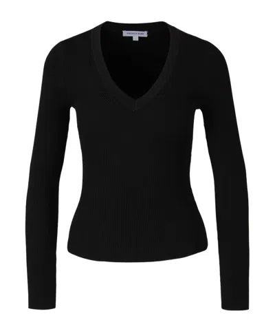 Veronica Beard Callie Ribbed-knit Jumper In Black