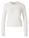 Veronica Beard Ribbed Crew-neck Sweater In White