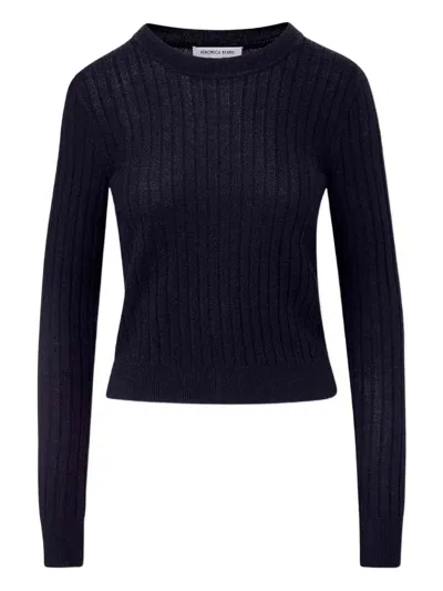 Veronica Beard Ribbed Merino Sweater In Blue