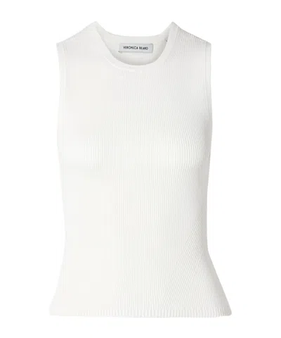 Veronica Beard Ribbed Vest In White