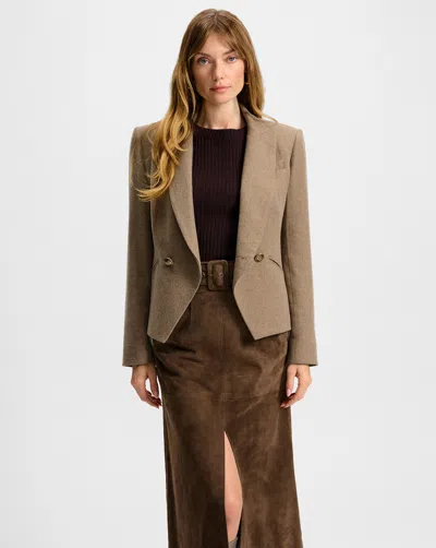 Veronica Beard Rickie Cropped Dickey Jacket In Brown