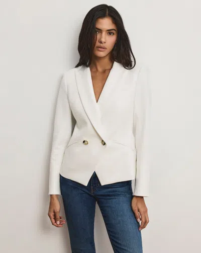 Veronica Beard Rickie Cropped Dickey Jacket In White