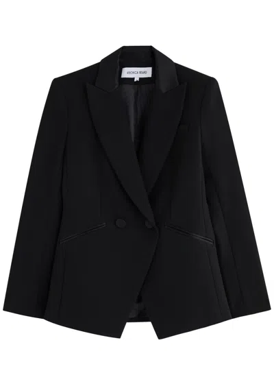 Veronica Beard Rickie Dickey Double-breasted Woven Blazer In Black