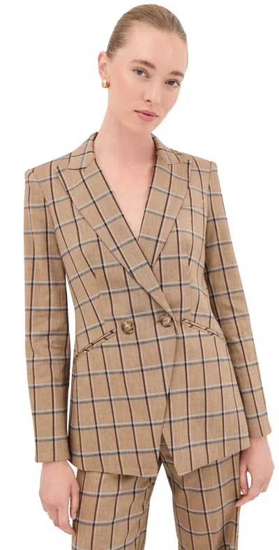 Veronica Beard Rickie Dickey Jacket Ochre Multi In Neutral