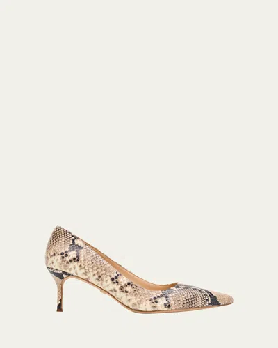 Veronica Beard Rita Snake-embossed Leather Pointed-toe Pumps In Multi