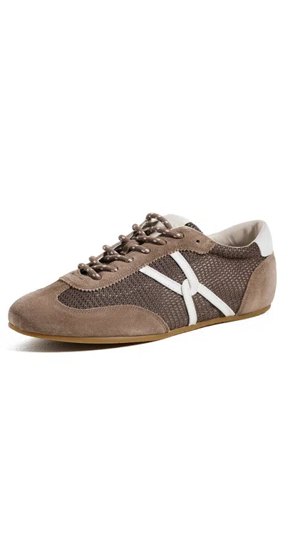 Veronica Beard Riviera Mesh Sneakers Bark In Brown