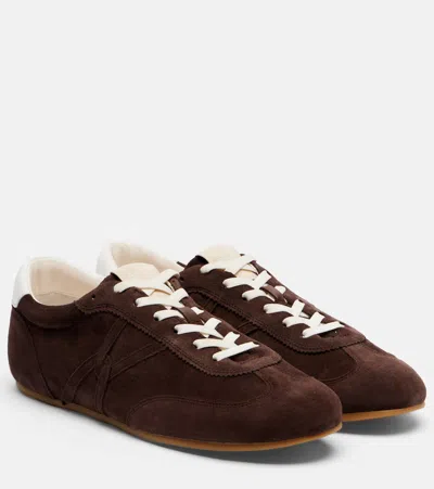 Veronica Beard Riviera Suede Sneakers In Brown