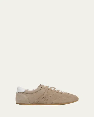 Veronica Beard Riviera Suede Sneakers In Sand/lily
